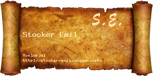 Stocker Emil névjegykártya